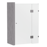 SS33 Semi Frameless Wall to Wall Hinged Door Shower Screen - Various Colours & Sizes